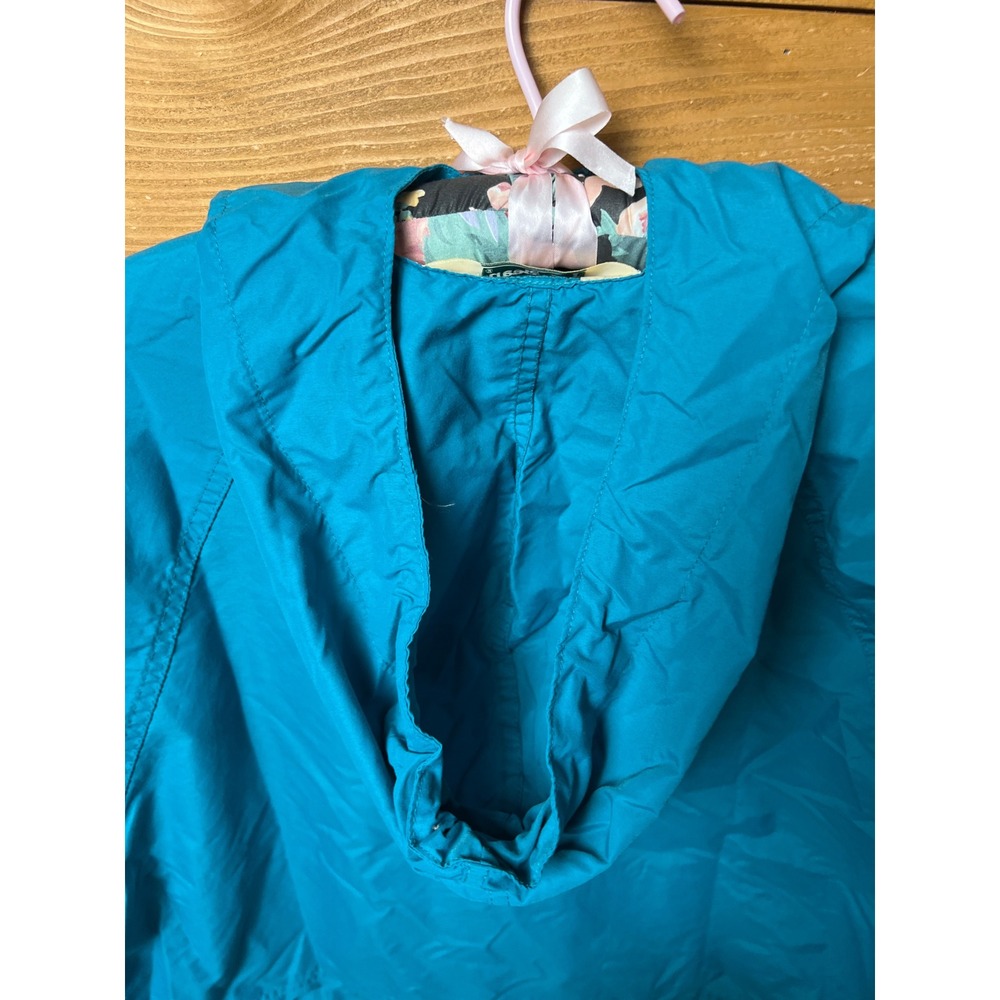 LL Bean‎ Teal Blue Pullover Anorak Jacket Hooded Lightweight Women M Vintage USA - Picture 6 of 10